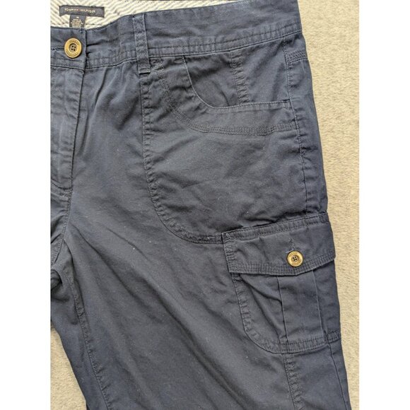 Tommy Hilfiger Capri Pants Womens 16 Navy Cargo Cropped Zip Fly Pockets 802251 - Picture 3 of 14